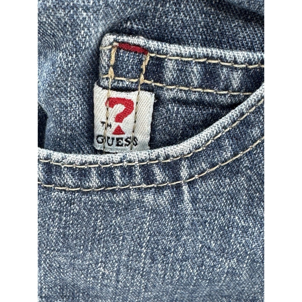 Vtg Y2K GUESS Girls 4T Blue Denim Shorts 100% Cotton Embroidered Branded Pocket - Picture 9 of 12